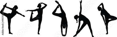 Yoga poses silhouettes