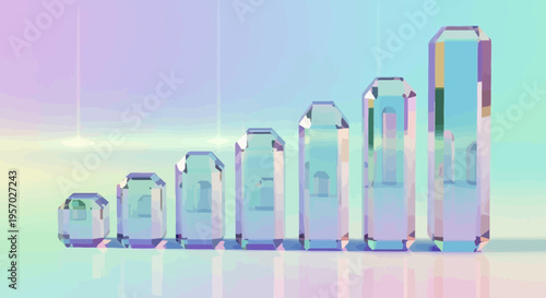 Abstract Crystal Bar Chart Growth Concept