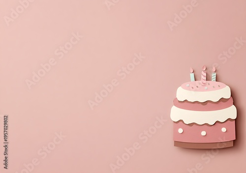 Paper Cake on Neutral Background