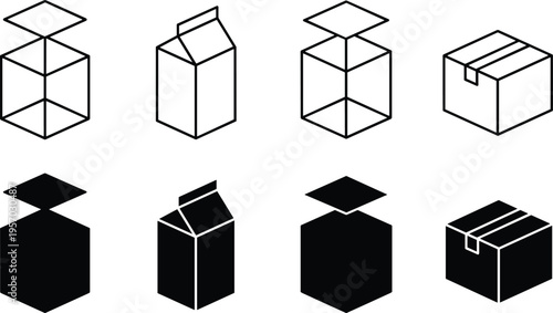 Cartoon geometric shapes illustration with cubes, prisms, and silhouettes for spatial visualization and reasoning design