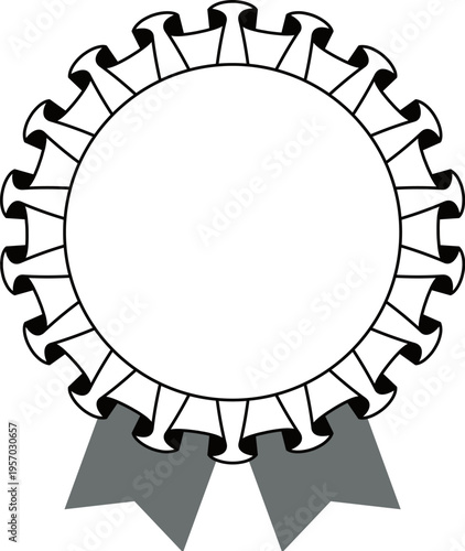 Medal and ribbon rank icons, a Rosetta corsage and decorative monochrome elements in black and white.