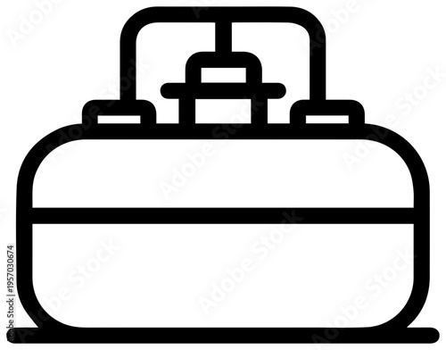 Clean geometric line icon representing a methane digestor symbolizing renewable energy production biogas generation and sustainable waste management solutions for eco friendly