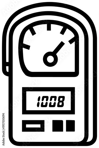 Clean line icon symbolizing feed in tariff fit payment structure and renewable energy financial incentives representing electricity meter readings for solar power generation