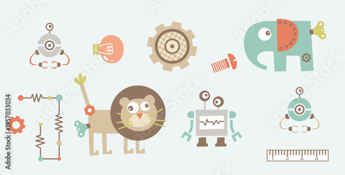 We have included materials needed for robot laboratories, such as robot animals, lion robots, and crocodile robots.