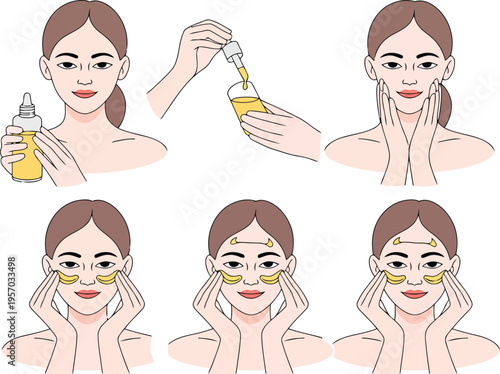 A step by step guide to applying eye patches and serum