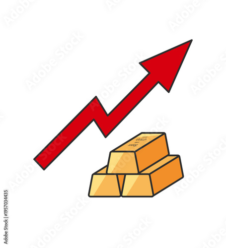 金価格上昇のイラスト