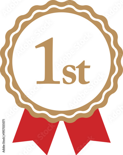 The number one in the rankings, the medal and ribbon rank icon, gold and red.
