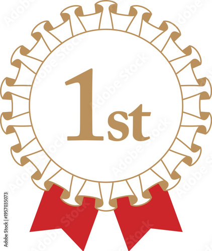 The number one in the rankings, the medal and ribbon rank icon, gold and red.