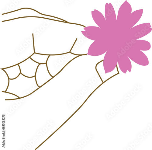 little flower with hand 