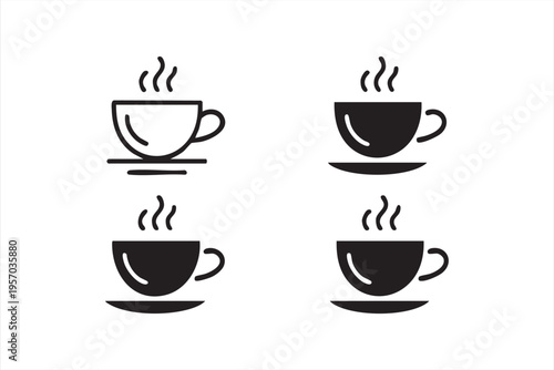 Coffee Cup Icons Pack for Cafe Menu Beverage and Restaurant Use