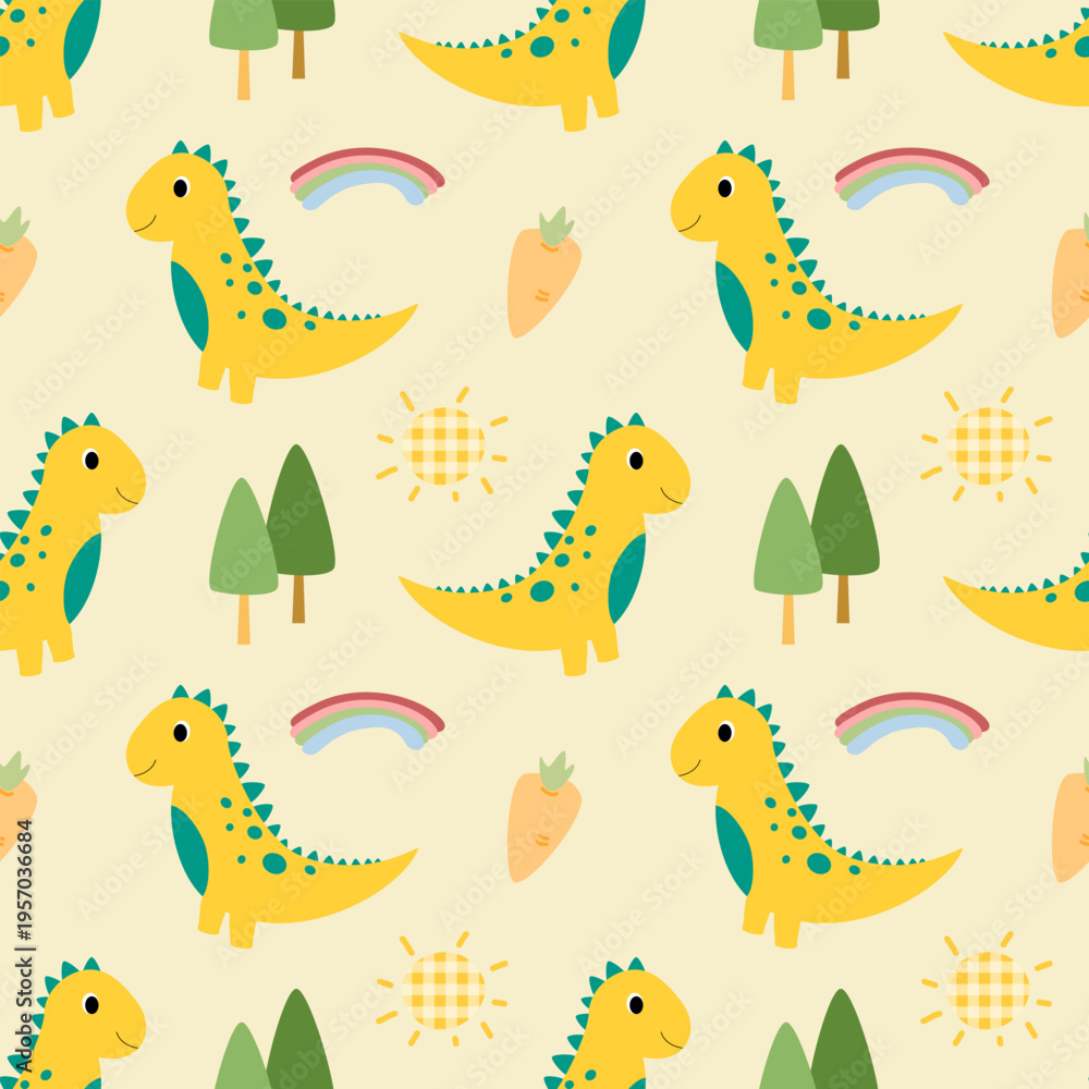 Fototapeta premium seamless pattern with funny animals