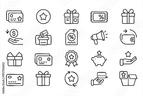 Modern Retail Loyalty And Rewards Icons For Business And Marketing Use