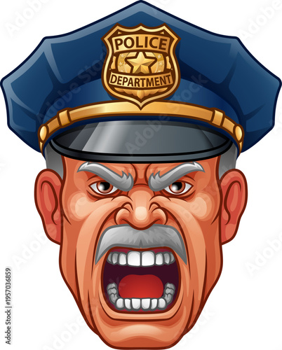 A policeman angry police man cartoon character cop illustration