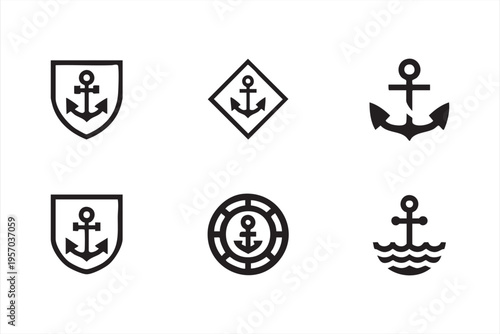 Sea And Navigation Icons For Nautical Branding And Marine Applications