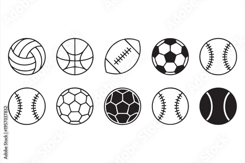 Game And Sports Icons With Basketball Football And Tennis Balls