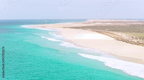 Drone view of Santa Monica Beach in Boa Vista Cape Verde - Cabo Verde