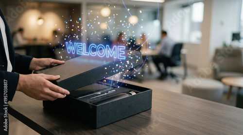 Corporate training session begins with engaging onboarding welcome kit