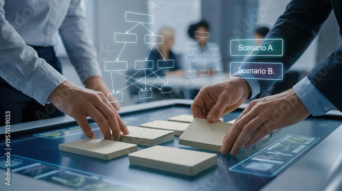 Corporate training session with interactive onboarding tools and decision making scenarios