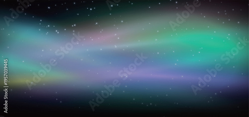 幻想的なオーロラと満天の星空の輝き