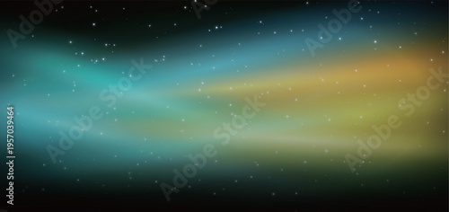 幻想的なオーロラと満天の星空の輝き