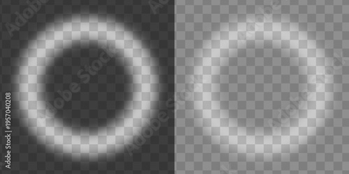 Realistiс shadow overlay effect with round frame. Vector fade gradient