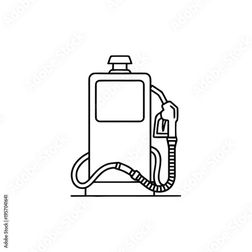 Gasoline pump icon illustrates a fuel dispenser unit with an attached hose and nozzle for vehicle refueling needs.