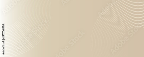 White and gold gradient vector background, featuring subtle circular line patterns. White and gold vector background in calm and modern texture. Minimal vector background in white and gold color.