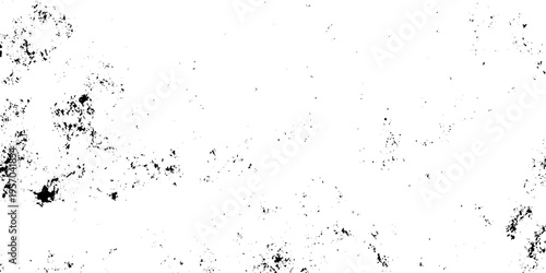 Minimalist grunge texture with scattered black ink splatters on a white background, abstract, high contrast, distressed aesthetic.