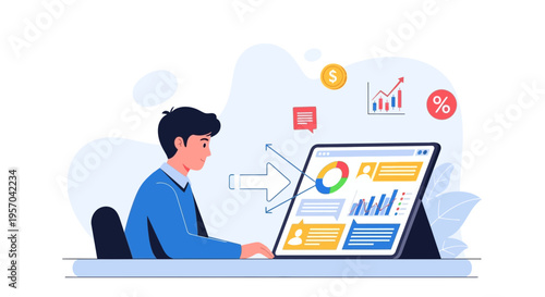 Business Professional Analyzing Data Trends on Digital Tablet