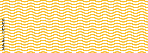 Seamless wavy noodle pattern. Yellow spaghetti line background. Abstract geometric food texture for packaging and textile design vector