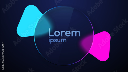 Glassmorphism abstract background with transparent frame. Modern design template. Vector illustration.