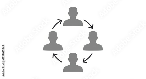 A group of people in a circular communication process