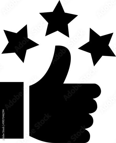 Thumbs up with star icons set. Like symbol collection. Thumb up flat and outline signs - stock vector. isolated on transparent background