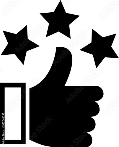 Thumbs up with star icons set. Like symbol collection. Thumb up flat and outline signs - stock vector. isolated on transparent background