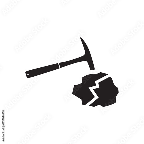 Geologic pick hammer break rock sample
