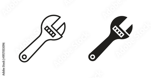 Adjustable wrench icon for web design. icon symbol vector