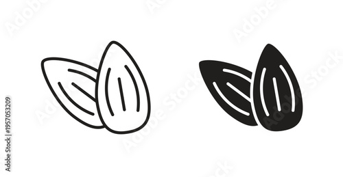 Almond icon for web design. icon symbol vector
