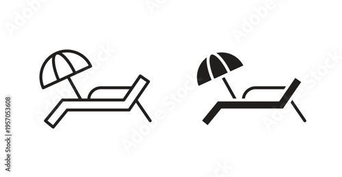 Beach chair icon for web design. icon symbol vector