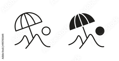 Beach icon for web design. icon symbol vector