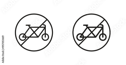 Bicycle prohibition sign for web design. icon symbol vector