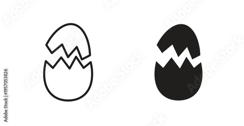 Broken egg icon for web design. icon symbol vector