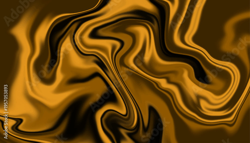 Gold and Black Abstract Liquid Marble Background