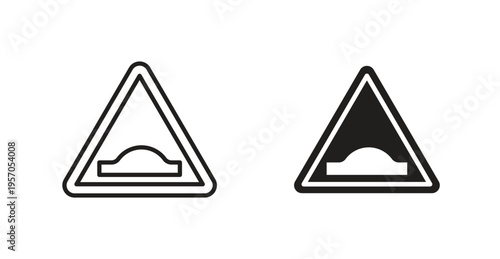 Caution speed Ramps sign for web design. icon symbol vector