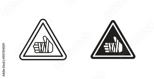 Chemical burns hazard sign for web design. icon symbol vector