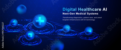 AI Healthcare Network Medical Technology Digital Health System Background