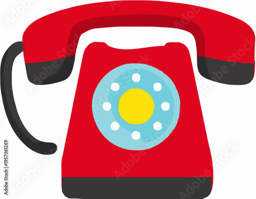 Vintage Red Phone Icon: A Retro Nod to Classic Telecommunication