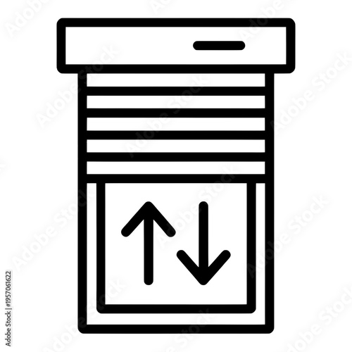 Roller Shutter Vector Icon with Arrows