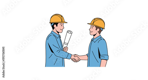 Architects Shaking Hands After Successful Project Agreement