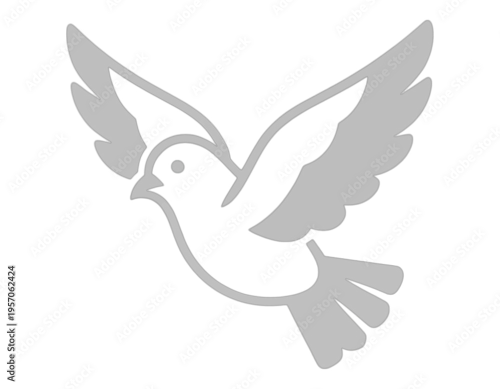 Obraz premium White Dove Vector Icon Flying