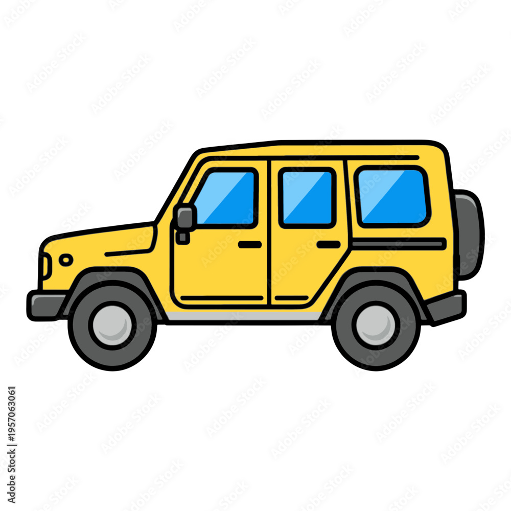 Fototapeta premium Yellow SUV Vector Icon